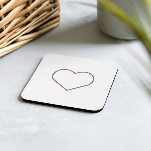 Heart cork-back coaster