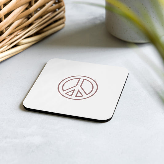 Peace cork-back coaster