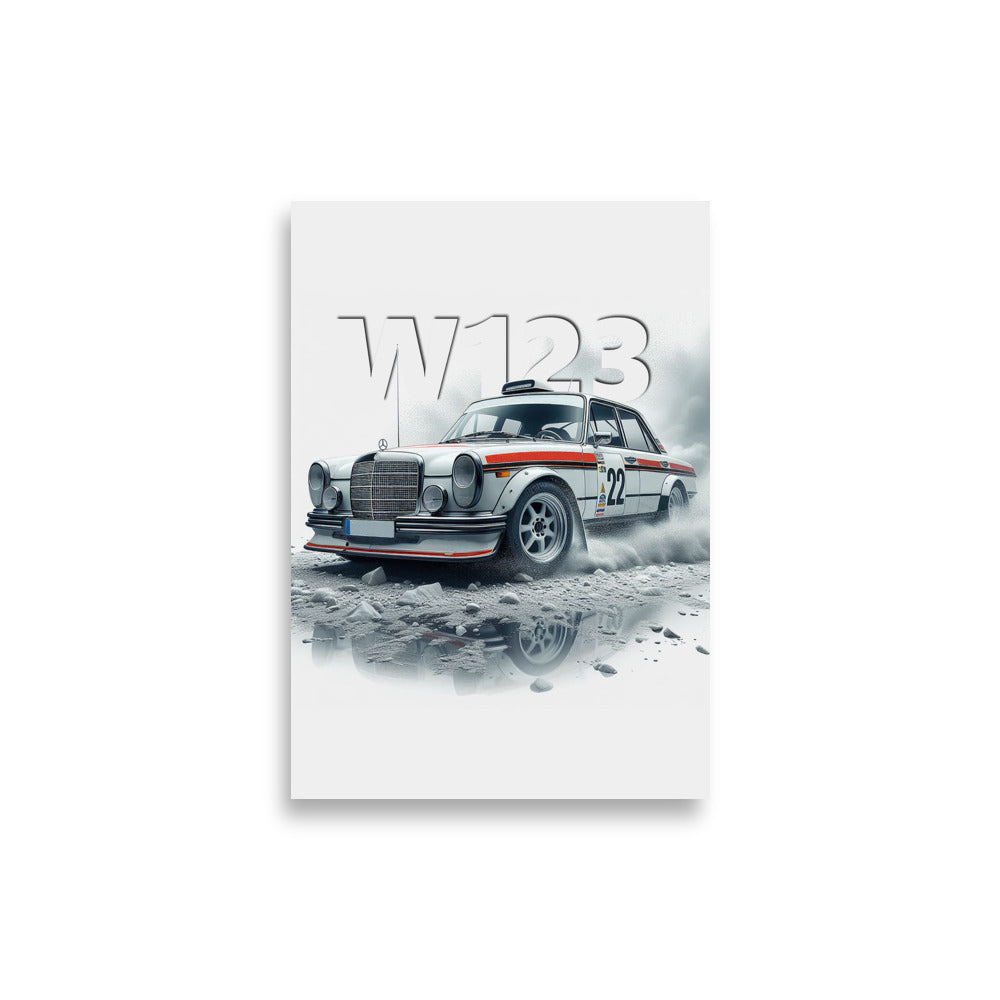 W123 rallye poster