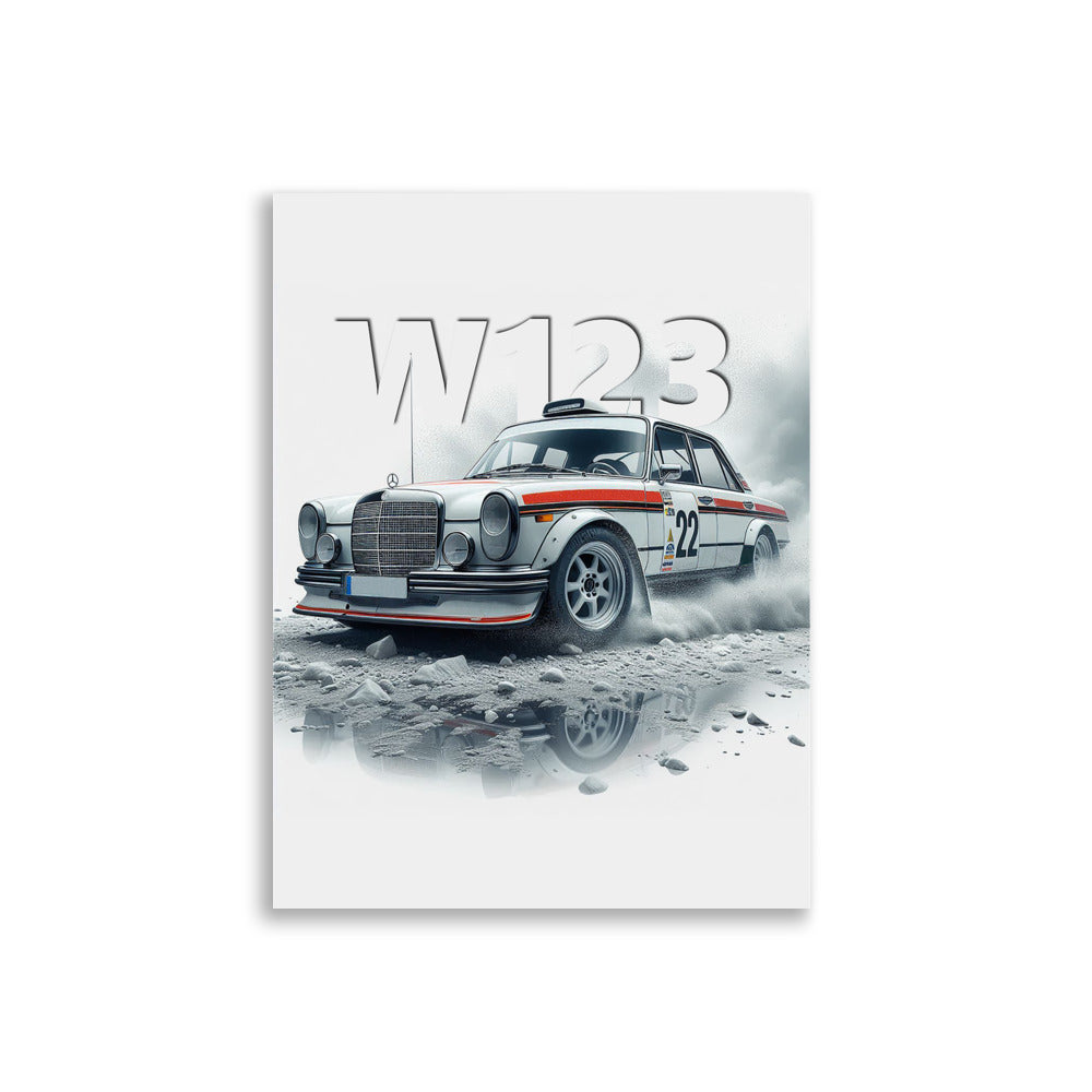 W123 rallye poster